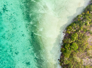 High angle view of sea shore