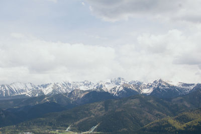 Scenic view of mountains against sky