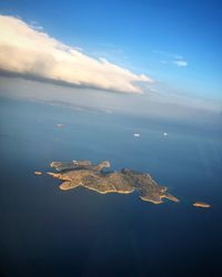 Aerial view of island in sea