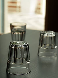 Close-up of wine in glass on table