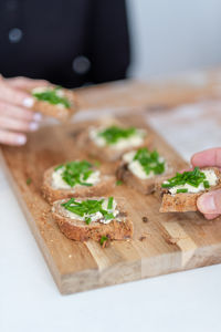 Close-up of food on cutting board