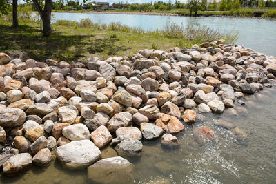 Pebbles in water