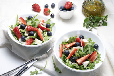 Salad on table