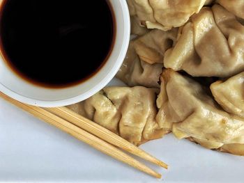 Close-up of serving food in plate