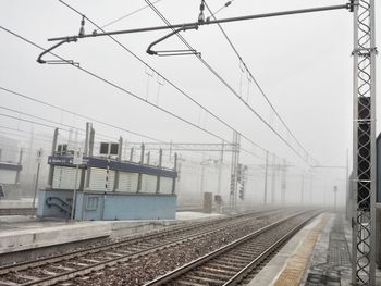 Railroad tracks against sky