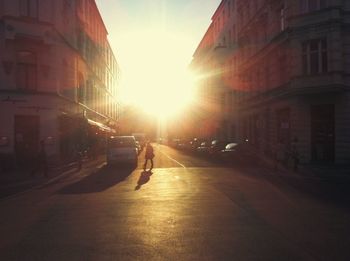 People walking on city street