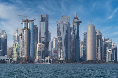 Morning view of doha city, qatar, middle east.