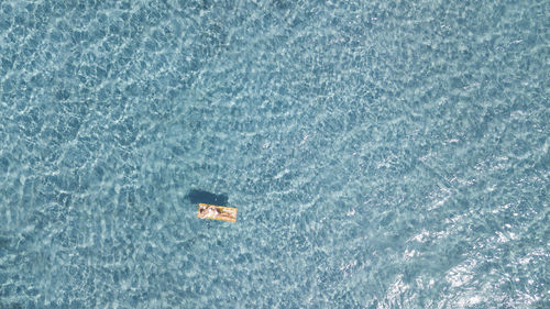 High angle view of boat in sea