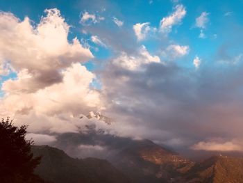 Low angle view of mountains against sky