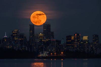 Illuminated city at night