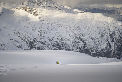 Scenic view of snowcapped mountain range