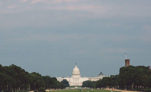 View of historical building against cloudy sky