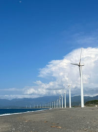 Scenic view of sea against blue sky