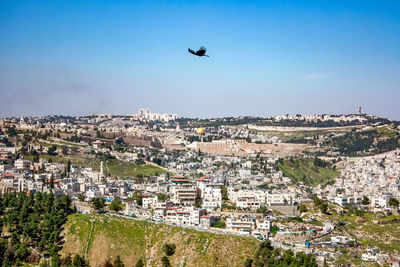 View of jerusalem old city and the temple mount, dome of the rock and al aqsa mosque from the mount