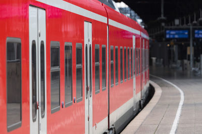 Train at railroad station platform