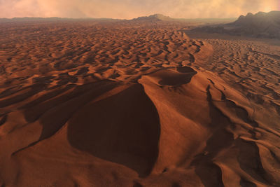 Sand dunes in a desert