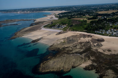 High angle view of beach