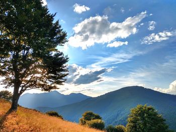 Scenic view of mountains against sky