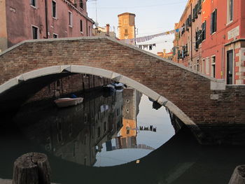 Bridge over canal in city