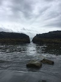 Scenic view of water against sky