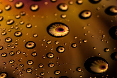 Full frame shot of water drops on glass