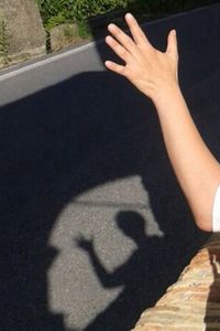 Shadow of person on wall