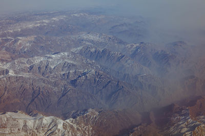 High angle view of dramatic landscape