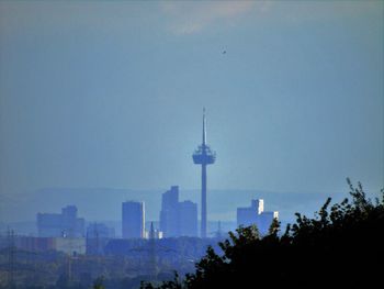 Low angle view of city against sky