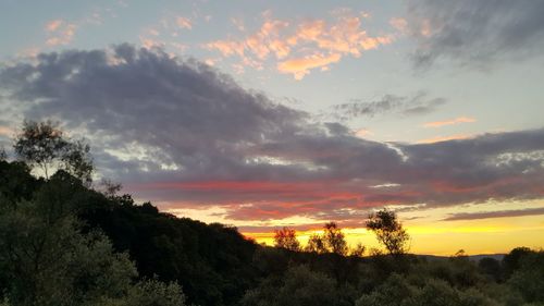 Scenic view of landscape against sky during sunset