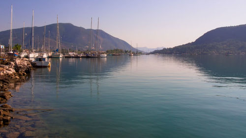 Sailboats in marina