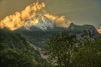 Scenic view of mountains against sky