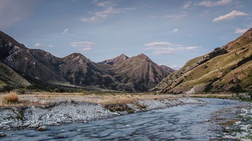 Scenic view of mountains against sky