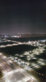 View of illuminated cityscape at night