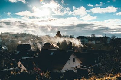 Panoramic view of buildings against sky