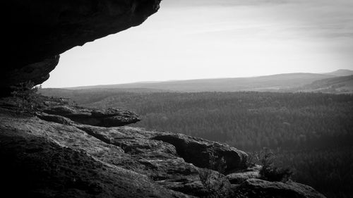 Scenic view of rocky mountains against sky