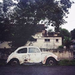 Cars parked on road