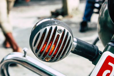 Close-up of motorcycle