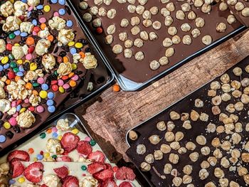 Directly above shot of sweet food in tray