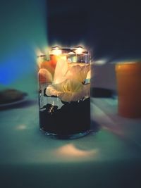 Close-up of drink in glass on table