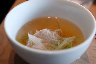 Close-up of soup in bowl