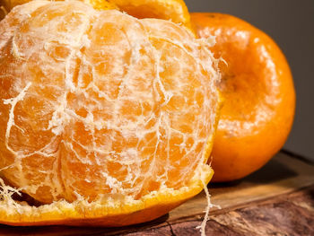Close-up of orange on table