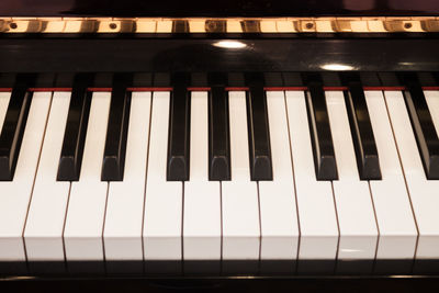 Close-up of piano keys