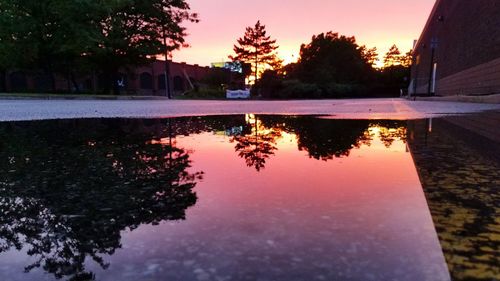 Reflection of building in water
