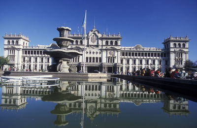 Fountain against clear sky