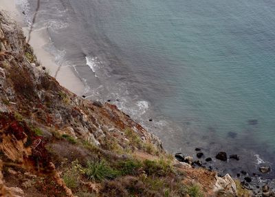 High angle view of beach