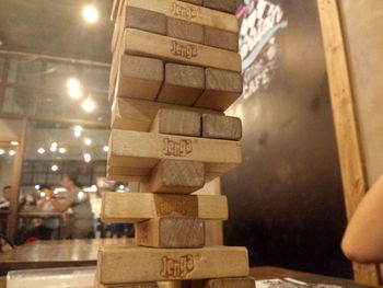 Close-up of stack of wood