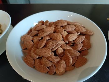 Close-up of peanuts in plate