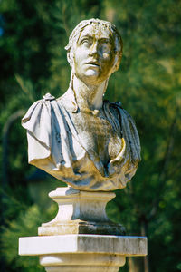 Close-up of angel statue in park