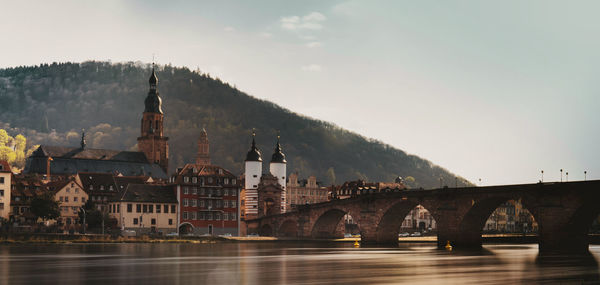 Old bridge in heidelberg, long exposure of the river neckar.