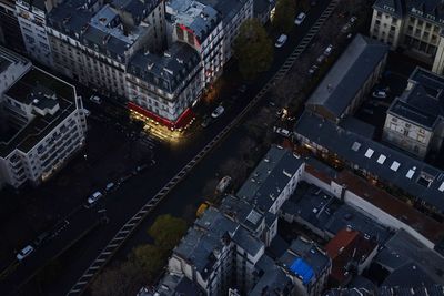 High angle view of city street